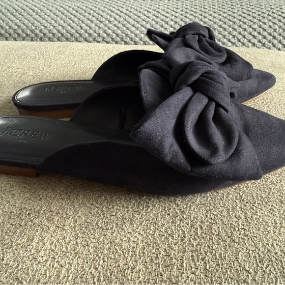 J. Crew Women's Navy Blue Bow Flats - Picture 2 of 3